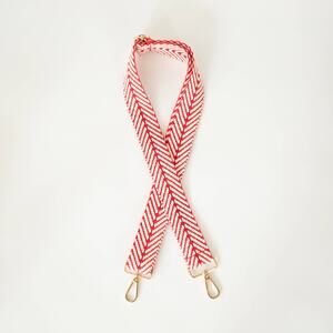 Crossbody Bag Purse Strap Red White Woven Chevron Zig Zag